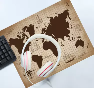 Tappetino mouse mappamondo mappa del mondo vintage - TenStickers