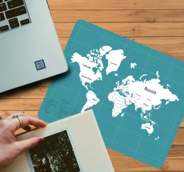 Tappetino mouse mappamondo mappa globale dettagliata - TenStickers
