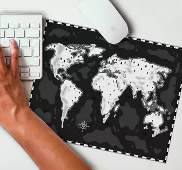Tappetino mouse mappamondo mappa globale stilizzata - TenStickers