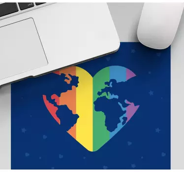 Tappetino mouse mappamondo mondo a forma di cuore - TenStickers