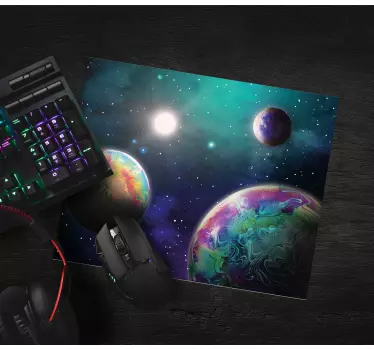 Tappetino mouse mappamondo sfere cosmiche colorate - TenStickers