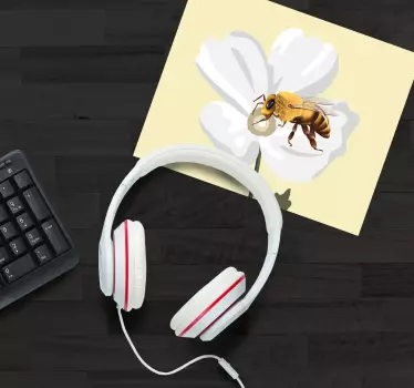 Tappetino mouse originale ape su fiore - TenStickers