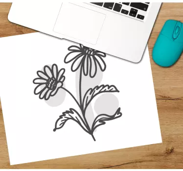 Tappetino mouse originale arte lineare floreale - TenStickers