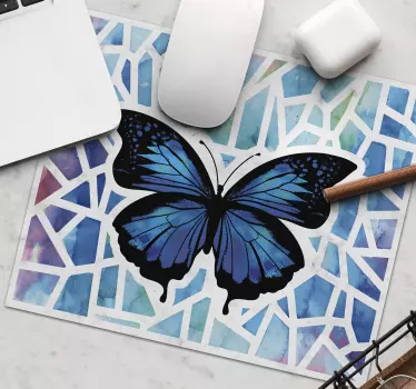 Tappetino mouse originale arte mosaico farfalle - TenStickers