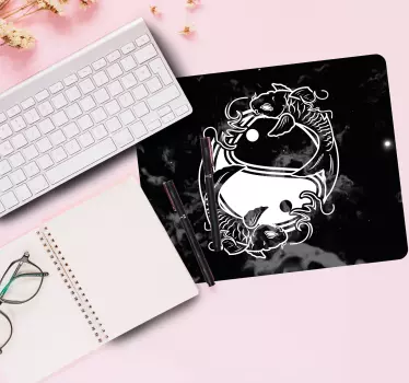 Tappetino mouse originale arte pesci yin yang - TenStickers