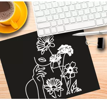 Tappetino mouse originale arte silhouette floreale - TenStickers