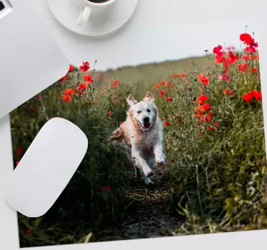 Tappetino mouse originale cagnolino felice che corre - TenStickers