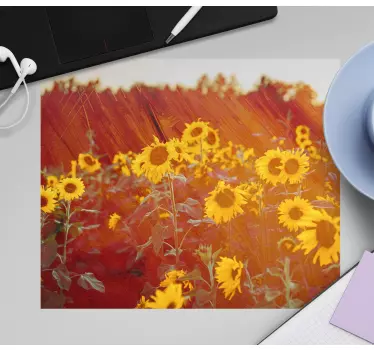 Tappetino mouse originale campo di girasoli vibranti - TenStickers