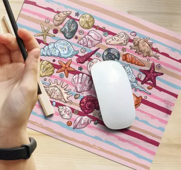 Tappetino mouse originale collezione di conchiglie colorate - TenStickers
