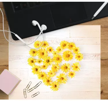 Tappetino mouse originale composizione cuore floreale - TenStickers
