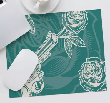 Tappetino mouse originale composizione rosa revolver - TenStickers