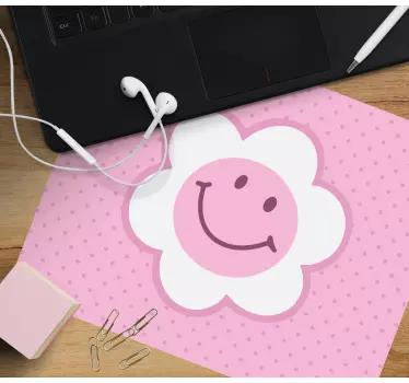 Tappetino mouse originale con motivo fiori sorridenti - TenStickers