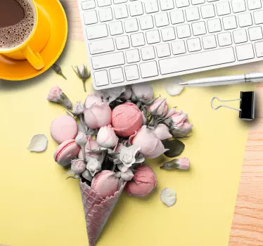 Tappetino mouse originale cono gelato floreale - TenStickers