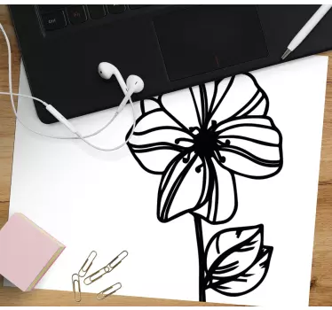Tappetino mouse originale contorno floreale stilizzato - TenStickers