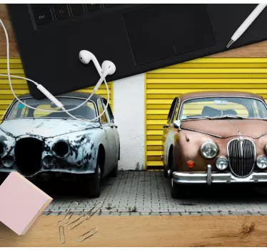 Tappetino mouse originale coppia auto d'epoca - TenStickers
