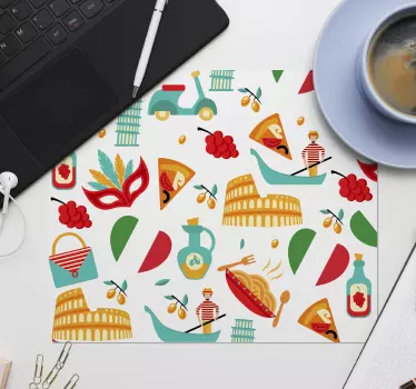 Tappetino mouse originale cucina italiana colorata - TenStickers