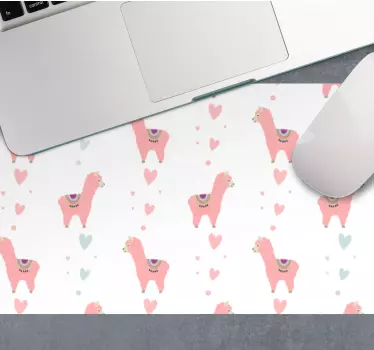 Tappetino mouse originale cuori di llama carini - TenStickers