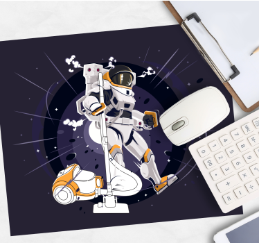 Tappetino mouse originale design astronauta in pulizia - TenStickers