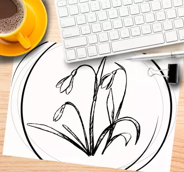 Tappetino mouse originale disegno floreale elegante - TenStickers