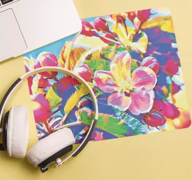 Tappetino mouse originale esplosione di colori floreali - TenStickers