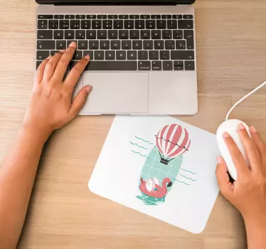Tappetino mouse originale flottante flamingo giocoso - TenStickers