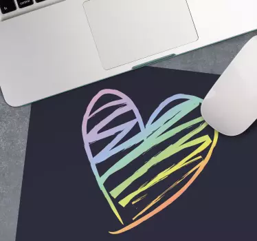 Tappetino mouse originale forma cuore colorato - TenStickers