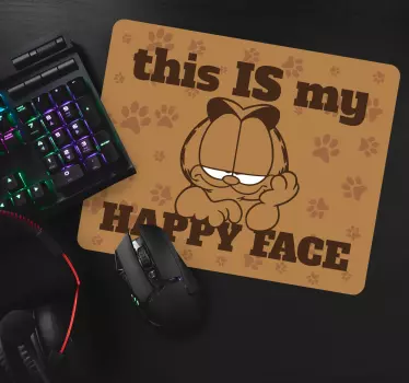 Tappetino mouse originale garfield espressione felice - TenStickers