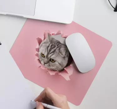 Tappetino mouse originale gatto che sfonda - TenStickers
