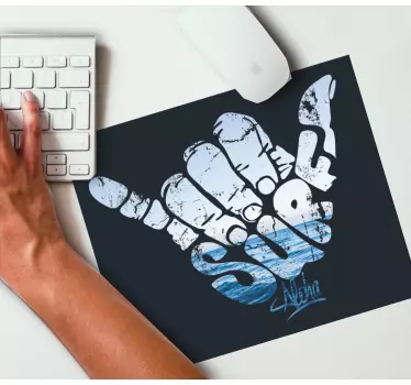 Tappetino mouse originale gesto della mano shaka - TenStickers