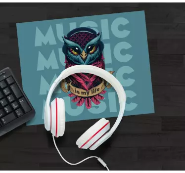 Tappetino mouse originale gufo con cuffie - TenStickers