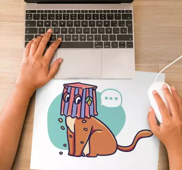 Tappetino mouse originale illustrazione gatta divertente - TenStickers