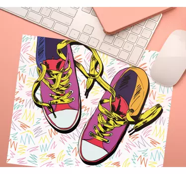 Tappetino mouse originale illustrazione sneaker colorata - TenStickers