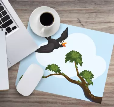Tappetino mouse originale illustrazione uccello volante - TenStickers