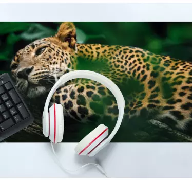Tappetino mouse originale leopardo sdraiato comodamente - TenStickers