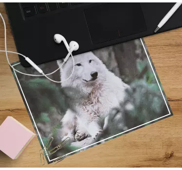 Tappetino mouse originale lupo artico serenità - TenStickers