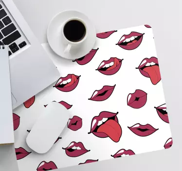 Tappetino mouse originale motivi labbra giocosi - TenStickers