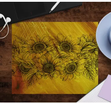 Tappetino mouse originale motivo floreale girasole - TenStickers