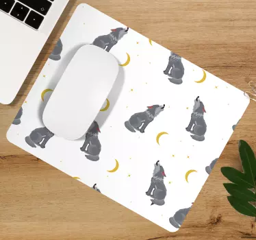 Tappetino mouse originale motivo lupi ululanti - TenStickers