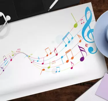 Tappetino mouse originale note musicali colorate - TenStickers