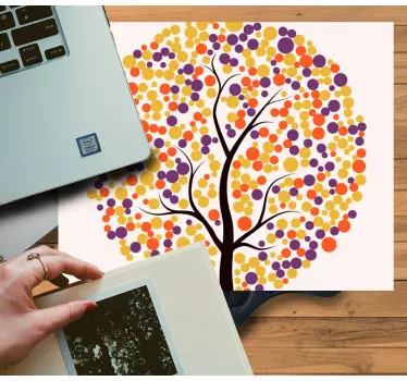 Tappetino mouse originale opera d'arte albero colorato - TenStickers