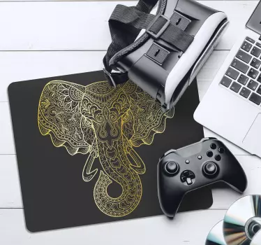 Tappetino mouse originale opera d'arte elefante intricata - TenStickers