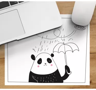 Tappetino mouse originale panda giocoso con ombrello - TenStickers