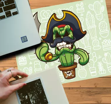 Tappetino mouse originale personaggio cactus pirata - TenStickers