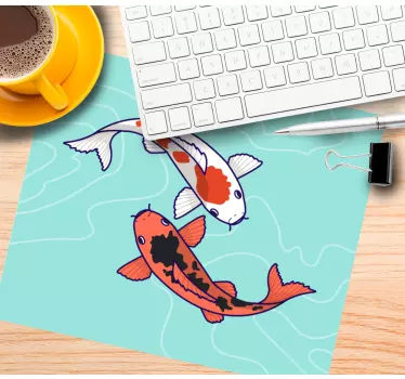 Tappetino mouse originale pesci koi in movimento - TenStickers