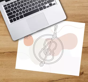 Tappetino mouse originale sagoma chitarra minimalista - TenStickers