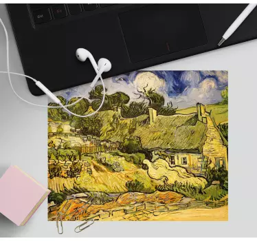 Tappetino mouse originale scena di cottage in campagna - TenStickers