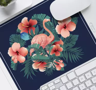 Tappetino mouse originale scena floreale con fenicotteri - TenStickers
