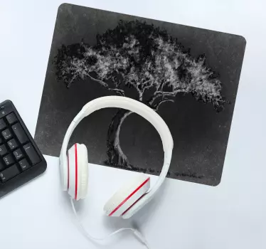 Tappetino mouse originale silhouette albero artistico - TenStickers