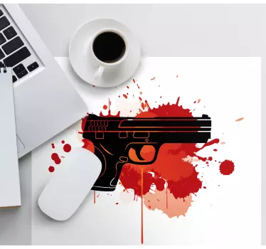 Tappetino mouse originale silhouette arma stilizzata - TenStickers