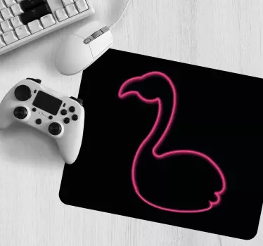 Tappetino mouse originale silhouette di fenicottero neon - TenStickers